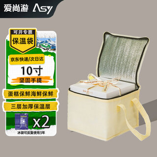 Asy (asy) 10-inch 6-inch 8-inch heightened cake insulation bag ice cream milk tea refrigeration insulation bag insulated takeout delivery bag freshness insulation bag lunch box bag with rice tote bag portable storage bag including 2 ice bags