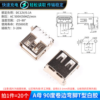 Dzqj usb interface female connector male female connector socket socket a type a female a male patch straight plug side plug curved pin straight pin a female 90 degree curling bent leg t-shaped white glue (20 pcs)