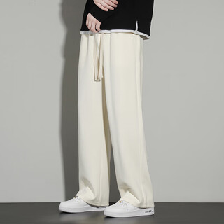 Fanta chinese cotton heavy hemming style spring and autumn men's straight casual sports trousers hong kong style loose anta 660 apricot hailan s