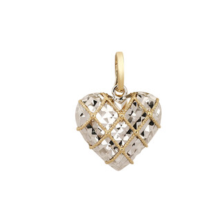 Taste ju pure 18k gold pendant for women, gold color, gold and white, double pigment gold buckle love necklace, white + yellow, heart pendant (customized), chainless, single sided