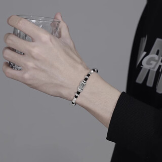 Qiuyu 999 pure silver bamboo pixiu bracelet men's chinese retro bracelet koi bracelet valentine's day gift for boys 999 pure silver pixiu bracelet exquisite gift box