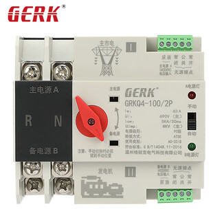 Gerk dual power transfer switch dual power automatic transfer switch uninterruptible power backup power converter millisecond switching mains generator-2p63a single phase 220v