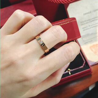 Changju 18k rose gold ring men's and women's wedding diamond ring au750 color gold high-end color does not fade love couple ring rose gold diamond-free narrow version size 5 us gold store size 8-10