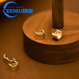 Ceeniu fat donglai's same style 18k gold earrings, korean popular 10k14k gold earrings and earrings, ultra-wide glossy cut, single