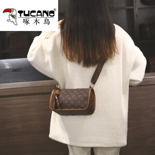 啄木鸟（TUCANO）高端品牌真皮包包女包单肩包女士斜挎包情人节送女友老婆生日礼物 【精美礼盒包装】咖色