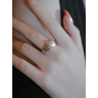 Chuxiao official gentle pearl ring plated with 18k gold for women new niche design high-end light luxury one-size-fits-all opening adjustable