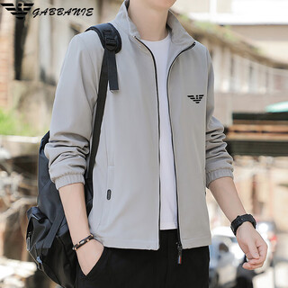 Ax armani high-end jacket men's spring and autumn 2025 new slim fit plus velvet thickened men's clothing gray spring and autumn style m 90-105jin jin equals 0.5 kg