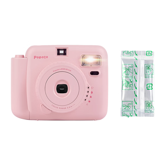Popoto brand new authentic instant camera with exquisite gift box, cute mini gift with photo paper for girls, rose pink + 10 pieces of photo paper