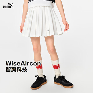 Puma official authentic new children's summer short skirt fashionable pleated skirt moisture-absorbent and quick-drying white 10101 130