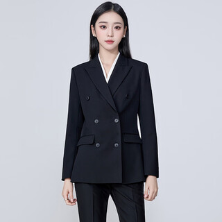 Troman black suit suit women's professional wear temperament commuting business casual formal interview spring and autumn suit jacket work wear