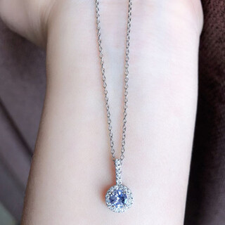 Canxian natural tanzanite pendant for women 925 sterling silver peridot topaz exquisite small age-reducing pendant sapphire blue natural tanzanite