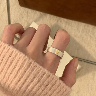 Korean version of irregular circle 925 versatile ring for women niche ins style design without fading combination ring J4807