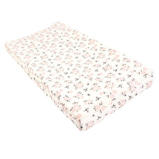 Hudson babybaby changing pad cover neutral pink floral