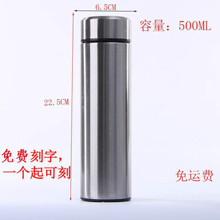 飞之厨304不锈钢真空保温杯带茶隔运动直身杯 可定制LOGO 可刻字 送礼品 直身杯银色500ml 需要刻字备注