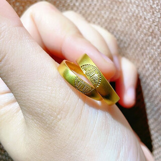 Quamer old phoenix gold store model double happiness couple model pair of rings for men and women, new engagement, wedding, gift for friends, one pair