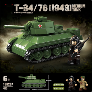 乐高乐高2024新款军事虎式坦克系列拼装儿童生日礼物积木二战德国圣诞 【袋装】T34/76中型坦克【415颗