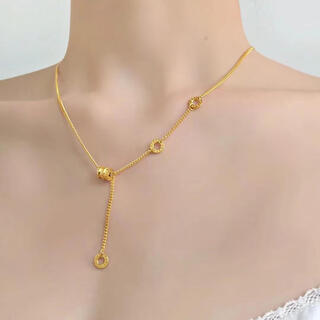 Youshu's new 18k gold small waist love necklace for women, light luxury simulated gold clavicle chain as a valentine's day gift for your girlfriend, small waist tassel necklace for free (exquisite gift box)