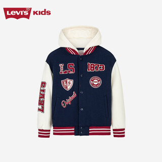 Levi s levi's children's clothing children's jacket boys and girls autumn baseball uniform jacket hooded top dark indigo