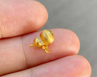 Fujiu 18k gold small dripping ancient brushed 18k gold gourd accessories diy beaded bracelet small gourd k gold small pendant