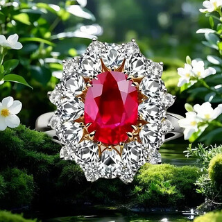 Mingshi 2.02 carat unfired pigeon blood red ruby ring in platinum set with aigs international certificate 2.02 carat