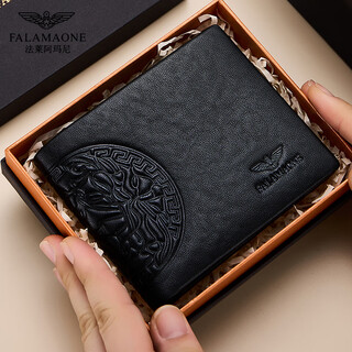 Falai armani men's wallet men's luxury genuine leather short style 2025 new high-end first-layer soft cowhide wallet men's birthday gift jingcang straight hair/first-layer cowhide counter gift box ghostwriting greeting cards print photos contact customer service