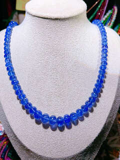 Lierui ruyijia collection-grade high-ice natural tanzanite sapphire 18k gold buckle tower chain tanzanite necklace