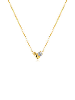 Shiniao 18k gold love diamond necklace gold necklace jewelry light luxury laboratory real diamond gemstone for women 18k gold love love cultured diamond necklace-38+5cm