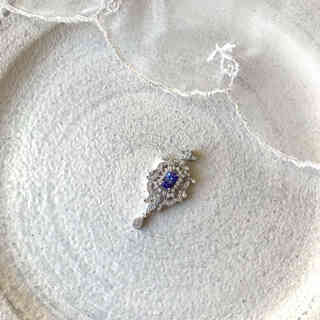 Canxian natural tanzanite pendant s925 sterling silver inlaid with diamond necklace clavicle chain women's neck accessories