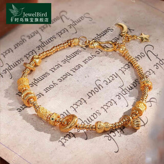 Time bird jewelry ancient method 925 silver gold-plated star and moon gold coiled bracelet