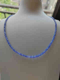 Shilian natural india imported tanzanite necklace high-quality ice-transparent gem-grade blue-purple necklace pink tourmaline necklace bracelet high-quality ice-transparent tanzanite necklace about 3-4.2