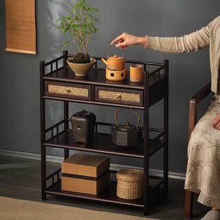 Nanfang impression (nanfyinx) tea cabinet storage rack, new chinese style bogu rack, tea table, tea table, side cabinet display rack, tea cabinet, tea set storage rack, tea cabinet with double drawers 60*30*75cm-fully shipped