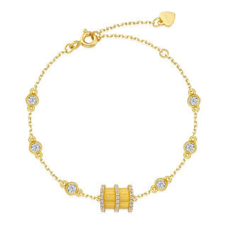 Li shen's new small waist bracelet for women s925 silver plated 9k gold zircon bracelet retro light luxury hand jewelry for friends white zirconium