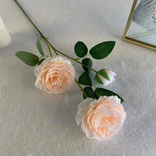 Simulated 3-head foreign peonies wedding flower arrangement rose flower sea wedding layout fake flowers brazilian rose ground line lead silk flowers light champagne