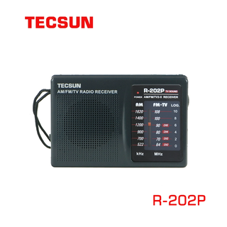 Tecsun r-202p radio portable for the elderly english cet-4 and cet-6 college entrance examination listening test radio mini broadcast semiconductor 202p standard + battery charger + 4 rechargeable batteries