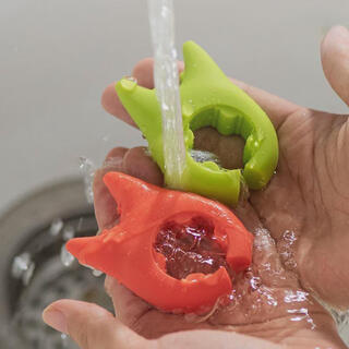 Detif little devil spatula holder silicone pot lid anti-spill buckle high temperature soup and porridge artifact stir-fry holder clip four (random colors)