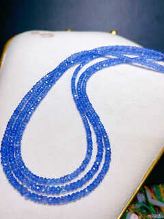 Lierui ruyijia ice seed high-grade 18k gold buckle cornflower tanzanite necklace 3-4.5mm necklace 18k real gold buckle