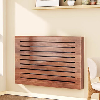 Lin's boy black walnut solid wood weak current box shielding decorative cover plate punch-free electric meter box painting multimedia network cable box shielding box black walnut louver model 50*40 (accommodates 42*32)