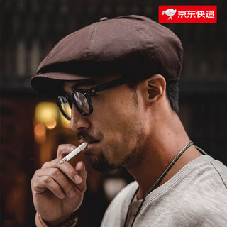 Maden workwear retro baseball bailey painter newsboy hat octagonal bloody gangster blade hat razor party men's autumn brown (57-59cm) m