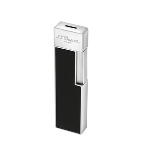 S.t.dupont new classic lacquered brass chrome finish torch flame lighter 030001 black 9.5x2.5x1cm