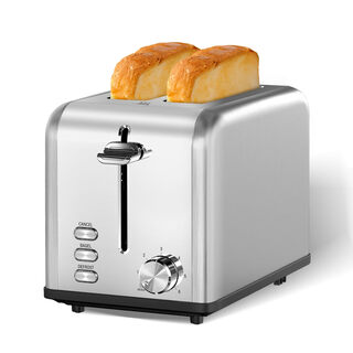 Simple deluxedeluxe 2-slice toaster 6 ways browning extra-wide grooves removable crumb silver silver 2-slice