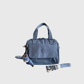 凯浦林（Kipling）单肩斜挎包休闲男女背提包多功能翻盖手提包时尚贝壳包ZEVA猴子包 雾霾蓝 尺寸22*10*17cm