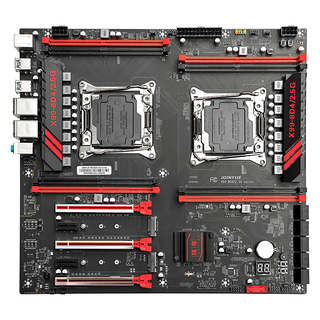 精粤X99双路主板CPU套餐E5 2011-3主板台式机电脑设计渲染模拟器游戏多开主板E5 2666V3/E5 2696V3 X99-8D4/2.5G双路大板 至强E5 2697V3*2