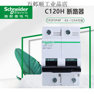 施耐德施耐德A9空气开关C120H断路器1P80A63电流2P100A空开3P125A D型号 80A 3P