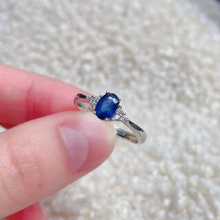 Olevo natural sri lankan sapphire 925 sterling silver ring plated with 18k gold white live mouth gift certificate holiday gift blue main stone 4*6 mm live mouth