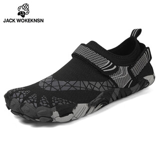 Jack wokeknsn wolf claw cloud barefoot shoes indoor fitness shoes comprehensive training shoes men's and women's five finger shoes yoga sports shoes skipping rope exercise shoes black counter genuine 40