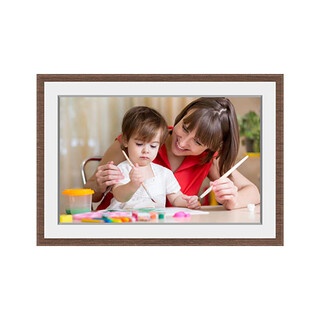 Budi 32g high-definition photo frame 10.1-inch touch screen mobile phone remote wireless transmission electronic photo album gift brown wooden frame picture color