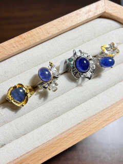 Canxian natural tanzanite tanzanite heart of the ocean inlaid italian heavy craftsmanship ring pendant bracelet contact customer service for packaging