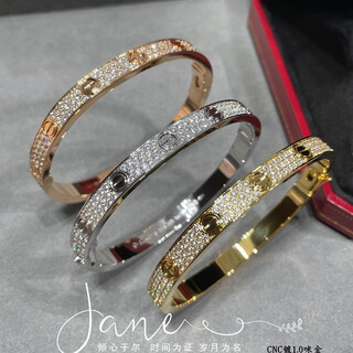 Lie rui 18k color gold love bracelet v gold plated baby's breath wide and narrow version four full diamonds for men and women classic yellow rose gold nails wide version baby's breath