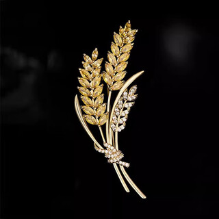Woug gold store model new exquisite wheat ear brooch women's light luxury niche design corsage temperament coat brooch wheat ear ji jigao