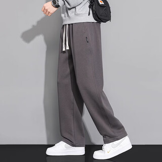 
FOG SKY casual pants men's spring and summer trendy brand loose splicing straight pants khaki draping versatile sports American pants men CJ-6628 dark gray 2XL (recommended 145-170Jin [Jin equals 0.5 kg])